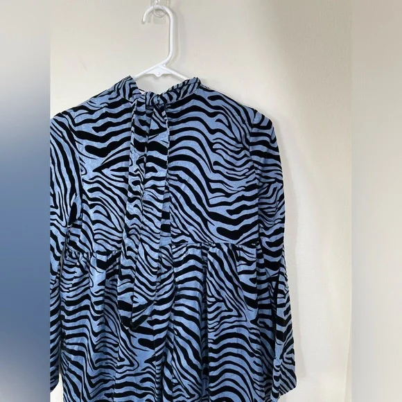 VIBE Blue and Black Zebra Print Dress Big Girl or Women's Size 14 NWT - Picture 10 of 15